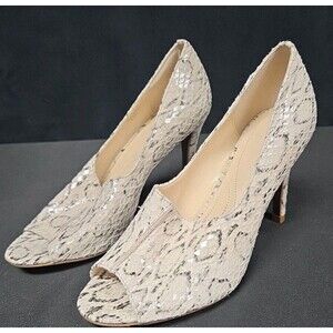 Tahari Walden Snake Animal Print Peep Toe Stiletto Pump Heels Sz 6.5 NWOT